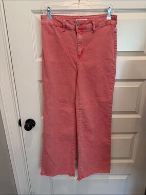 Wide-Leg High-Rise Jeans in Dusty Rose